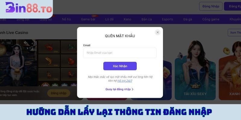 Hướng dẫn lấy lại thông tin đăng nhập